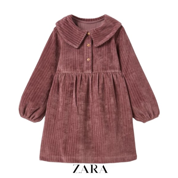 Zara Dresses Zara Kids Pink Corduroy Dress Poshmark